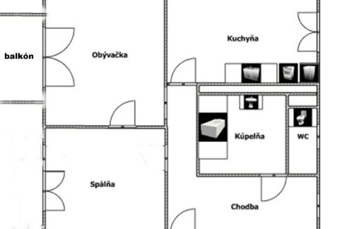 podorys haviar 2 izbak s balkónom