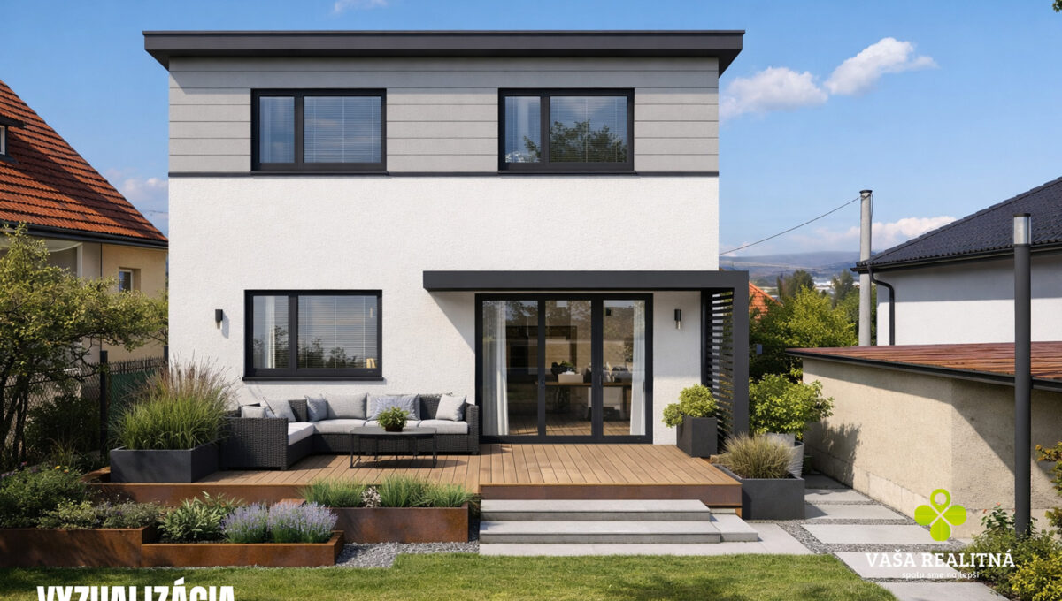 Modern home with stylish backyard garden