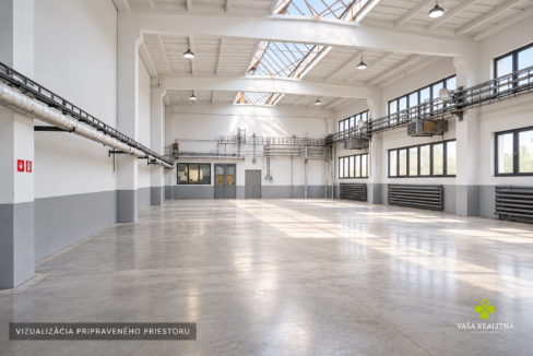Renovovaná industriálna hala v dennom svetle